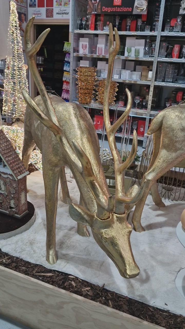 EDG Enzo De Gasperi Basis für Weihnachtsbaum Hirsch für Fichte H 140 cm 162 x 53 cm Gold