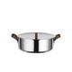 Alessi EDO Niedriger Topf D 24 cm mit zwei Griffen aus Edelstahl und braunem PVD