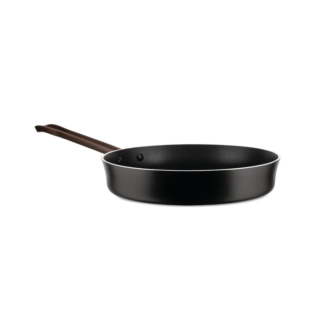 Alessi Edo Pfanne 24 cm mit langem Griff – Antihaft-Aluminiumkochgeschirr mit Induktionsboden, elegantes Design