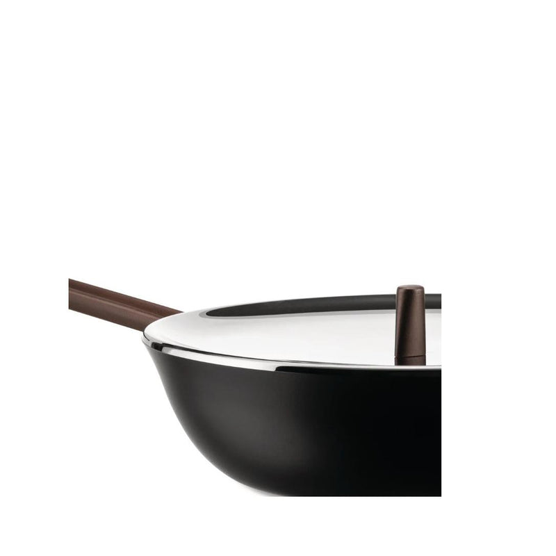 Alessi Edo Pfanne 28 cm Braun mit langem Griff – Edelstahlpfanne Elegantes Design