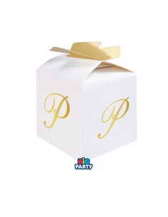 Big Party 10 Schachteln Würfel Schleife Buchstabe P Gold