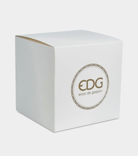 EDG Enzo De Gasperi Kristallkerze mit Vase + Geschenkbox H 8,5 cm D 9 cm 160g Waldgrün