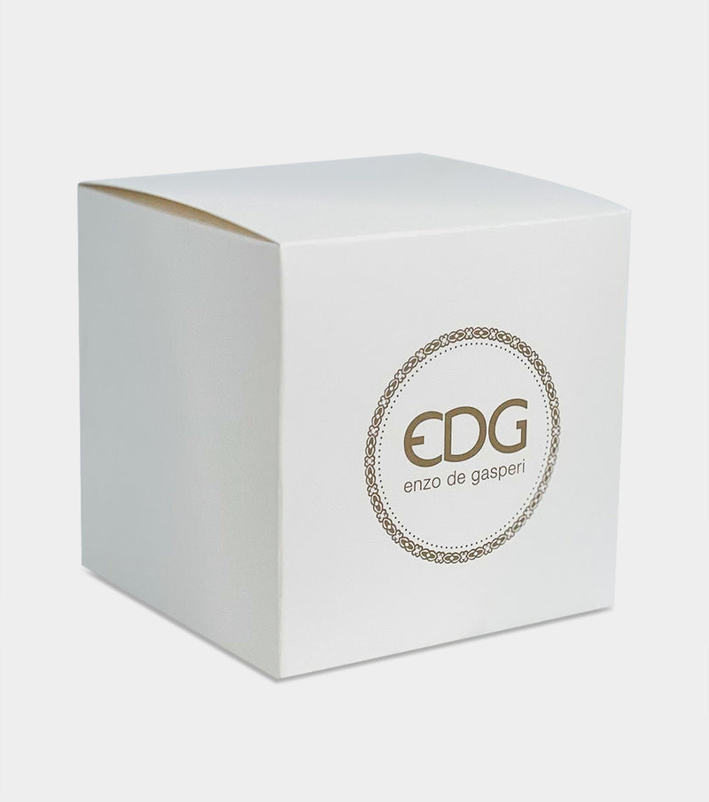 EDG Enzo De Gasperi Duftkerze Crystal mit Vase + Geschenkbox H 10,5 cm D 10,5 cm Grau