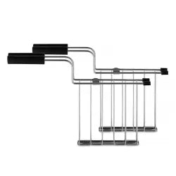 Alessi Toru, 2 Toasterzangen Schwarz aus Edelstahl und Thermoplastisches Harz