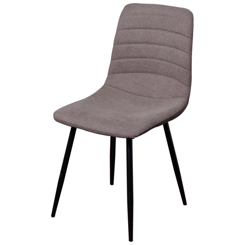 Dimo Stuhl Livia aus Stoff Helles Grau, Schwarze Beine
