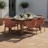 Tavolata outdoor sedie Nardi Net corallo