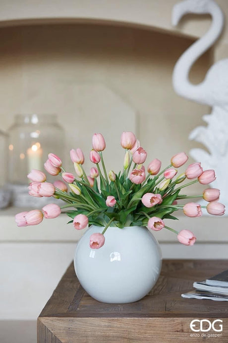 EDG Enzo De Gasperi Kugelförmige Vase H 20 cm D 23 cm Mattglas Weiß
