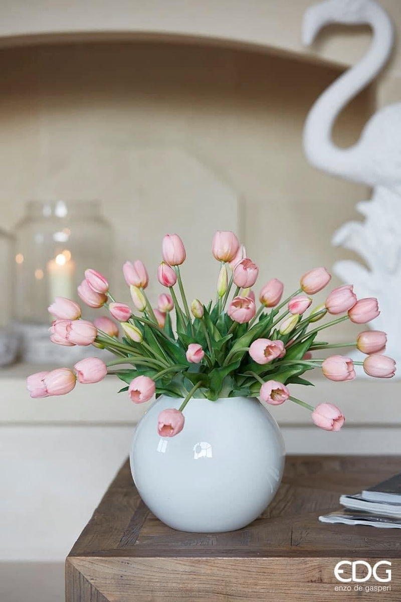 EDG Enzo De Gasperi Kugelförmige Vase H 20 cm D 23 cm Mattglas Weiß