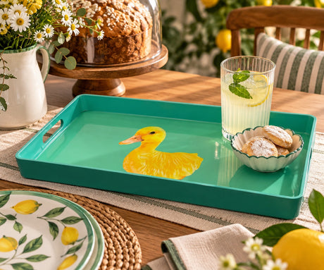 WD LifeStyle Rechteckiges Tablett Enten-Dekoration 40x24 cm – Serviertablett