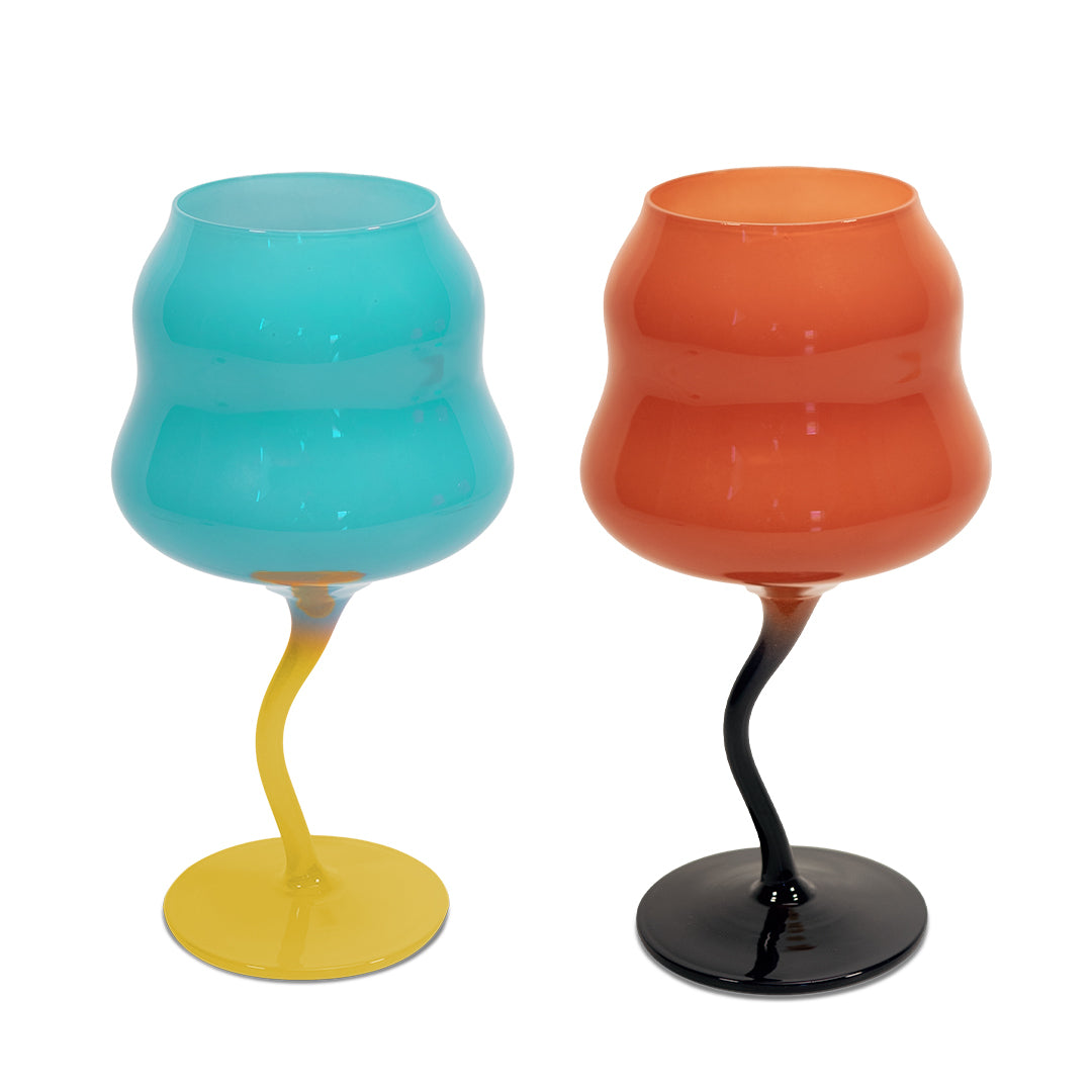 WD LifeStyle Set 2 Cocktailgläser 450 ml Blau Gelb, Orange Blau