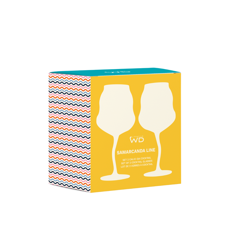 WD LifeStyle Set 2 Cocktailgläser 450 ml Blau Gelb, Orange Blau