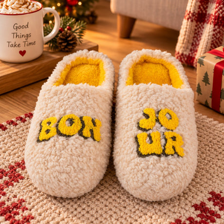 WD LifeStyle Pantoffeln Bon Jour Größe L/XL – Bequeme Hausschuhe
