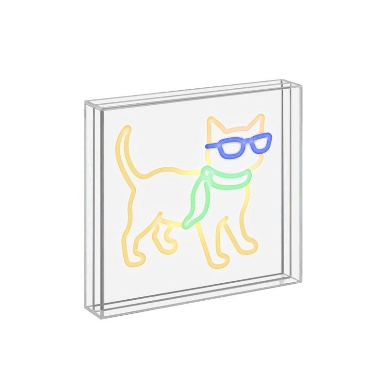 WD LifeStyle Insegna Neon Gatto 23x23 cm in Plexiglass – Lampada Decorativa LED