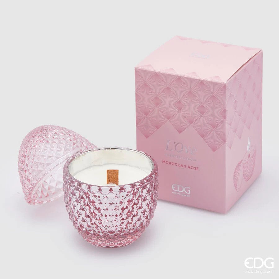 EDG Enzo De Gasperi Kerze Ei-Form mit Duft H 12 Cm D 8 Cm Moroccan Rose