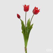 EDG Enzo De Gasperi Tulpe Gummi Öl 3 Äste H 48 cm Rot 1 Pack