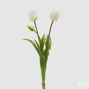 EDG Enzo De Gasperi Tulpe Gummiert Olis 3 Äste H 48 Cm Weiß 1 Pack