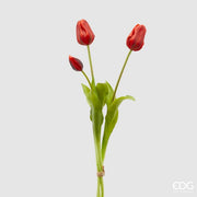 EDG Enzo De Gasperi Tulpe Gummiert Ölis 3 Äste H 48 Cm Rot 1 Pack