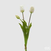 EDG Enzo De Gasperi Tulpe Gummiert Olis 3 Äste H 48 cm Weiß 1 Pack