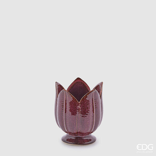 EDG Enzo De Gasperi Vaso Tulipano H 13 Cm D 11 Cm Purple