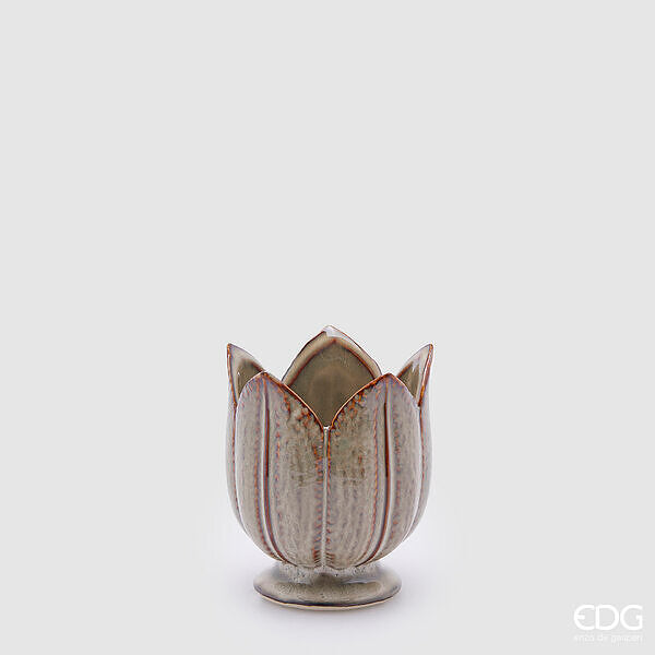 EDG Enzo De Gasperi Vaso Tulipano H 13 Cm D 11 Cm Salvia