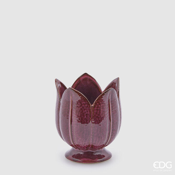 EDG Enzo De Gasperi Vaso Tulipano H 19 Cm D 16 Cm Purple