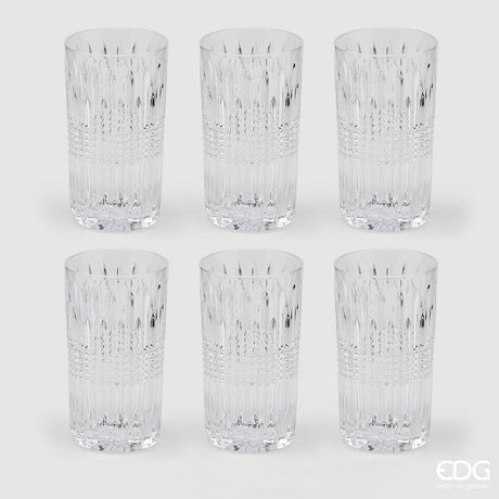 EDG Enzo De Gasperi Wasserglas Linien H 14 cm D 8 cm 6er Pack