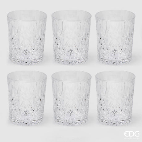 EDG Enzo De Gasperi Trinkglas Rauten H 10 Cm D 8 Cm 6er Set