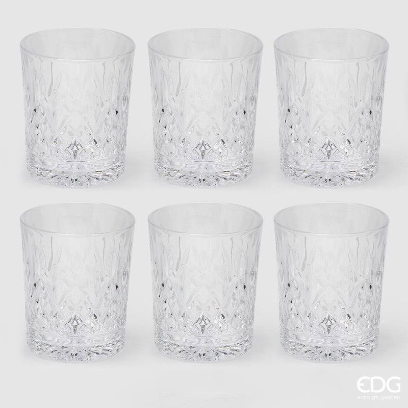 EDG Enzo De Gasperi Trinkglas Rauten H 10 Cm D 8 Cm 6er Set