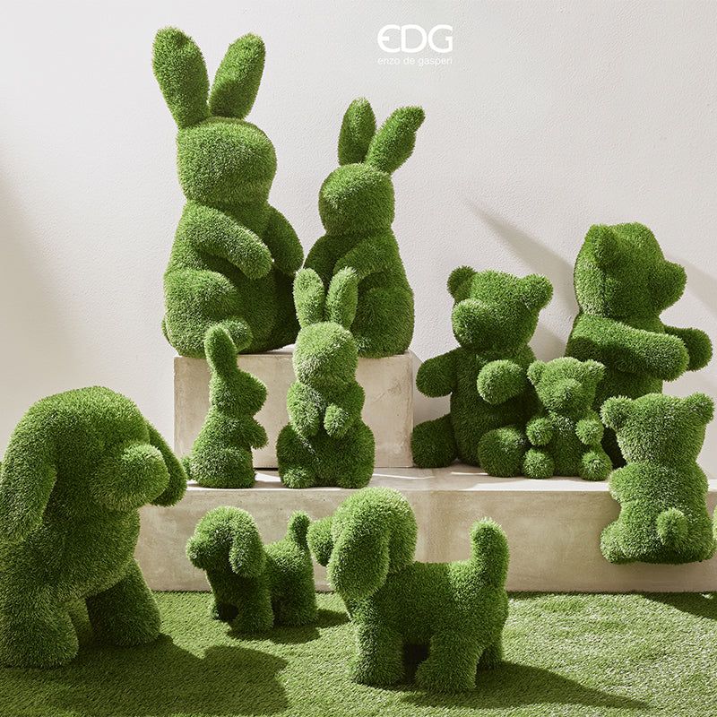 EDG Enzo De Gasperi Decoro Erba Coniglio H 70 Cm L 35 Cm L 27 Cm Green Verde