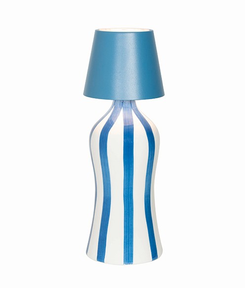 Zafferano Righe Bottiglia Lido D 110 Mm H 264 Mm Blu